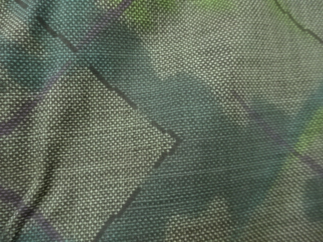 JAPANESE KIMONO / ANTIQUE KIMONO / DORO OSHIMA TSUMUGI / WOVEN ABSTRACT / 5MARUKI